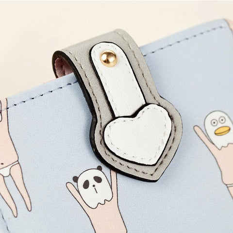 Cute Leather Trifold Mini Wallet
