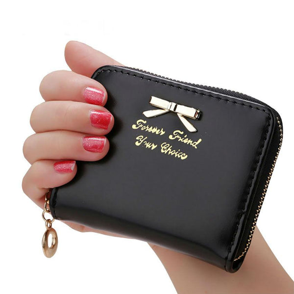 Candy Color Bow Leather Wallet