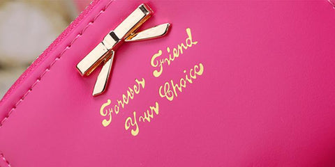 Candy Color Bow Leather Wallet