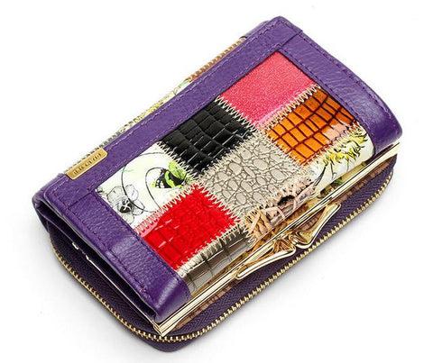 Patchwork Genuine Leather Wallet